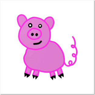 Cute Pink Piggy Posters and Art